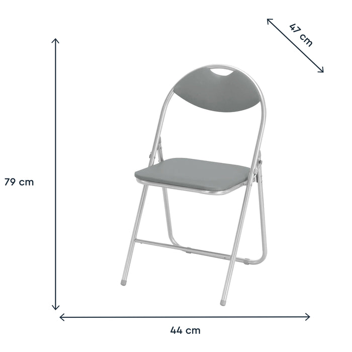 Cadeira Dobrável Metal Cinza-Kasa-Home Story