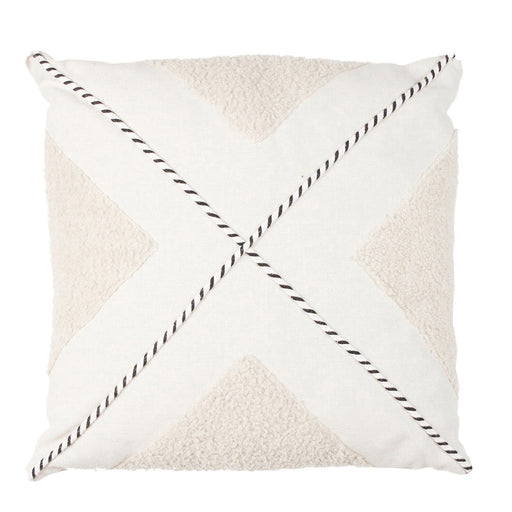 Almofada Pompom Bege E Branca 40X40-Exclusivo-Home Story