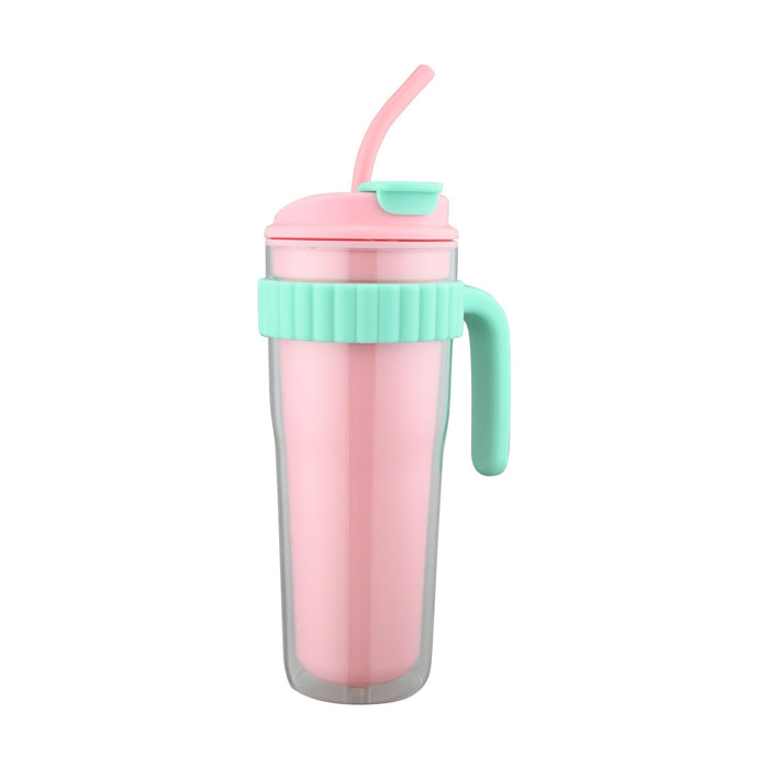 Caneca 900ml Happiness Rosa/Verde-Kasa-Home Story