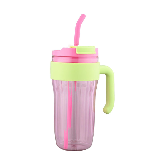 Caneca Strips 850ml Rosa e Verde-Kasa-Home Story