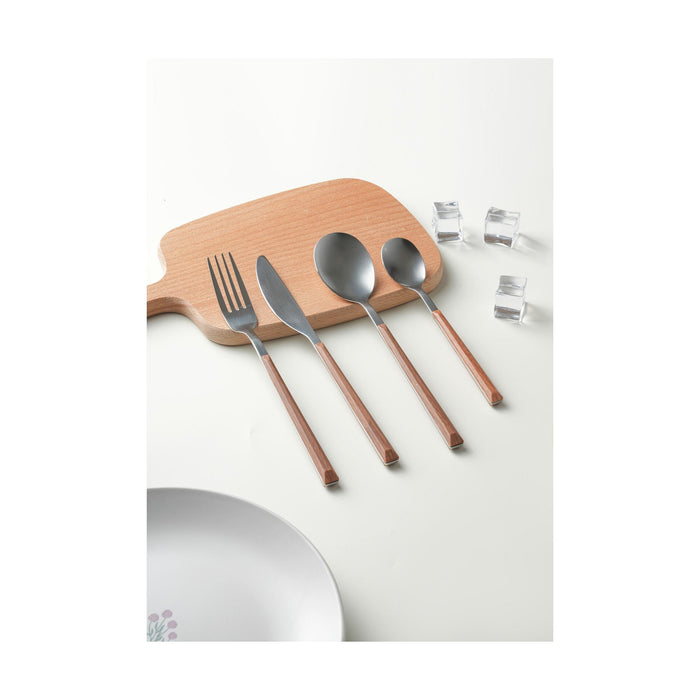 Faqueiro 24 peças Cabo Madeira-Kasa-Home Story