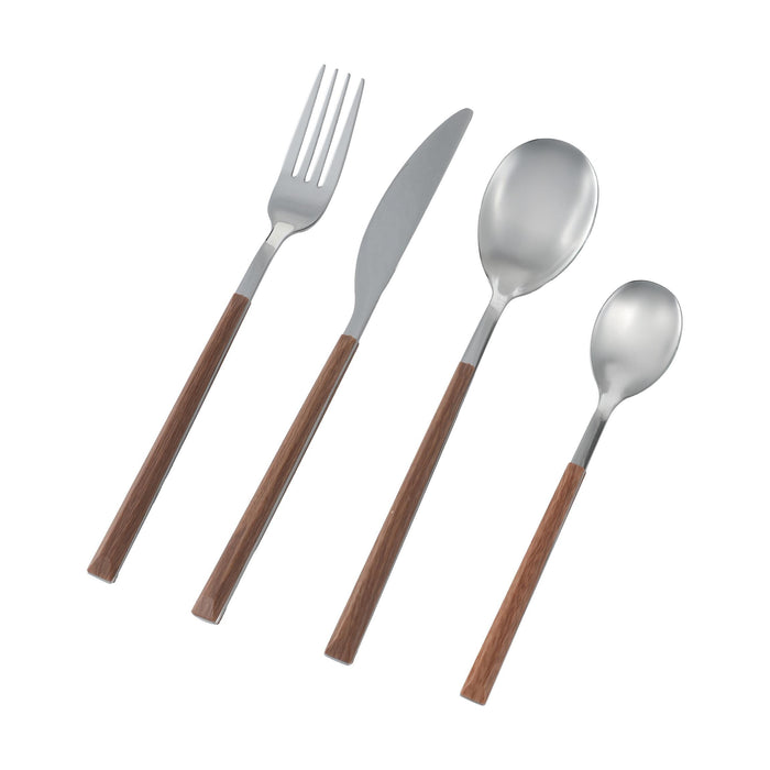 Faqueiro 24 peças Cabo Madeira-Kasa-Home Story