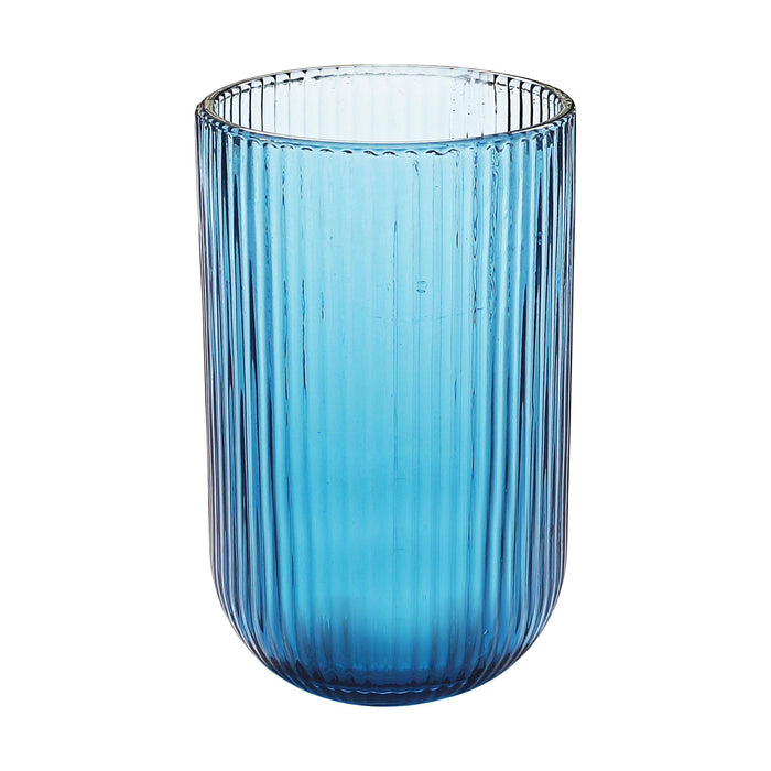 Copo Alto Vidro 42cl Canelado Azul-Kasa-Home Story