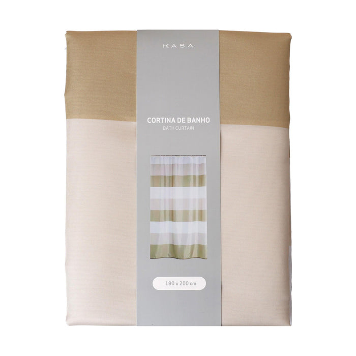 Cortina de Banho 180x200cm Poliéster Bege-Kasa-Home Story