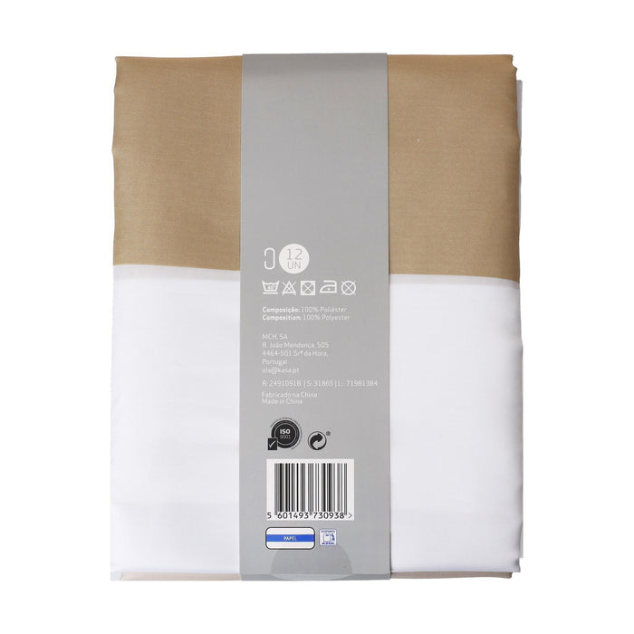 Cortina de Banho 180x200cm Poliéster Bege-Kasa-Home Story