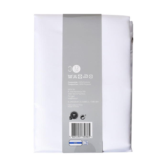 Cortina de Banho 180x200cm Poliéster Branco-Kasa-Home Story