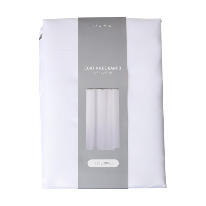 Cortina de Banho 180x200cm Poliéster Branco-Kasa-Home Story