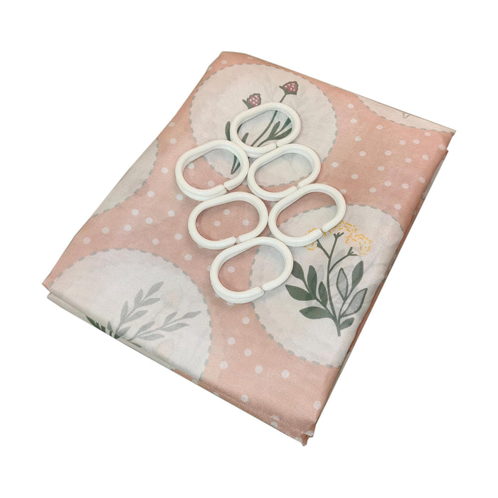Cortina de Banho 200x180cm Poliéster Rosa-Kasa-Home Story