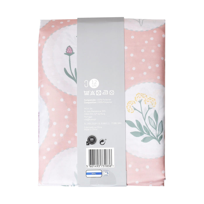 Cortina de Banho 200x180cm Poliéster Rosa-Kasa-Home Story