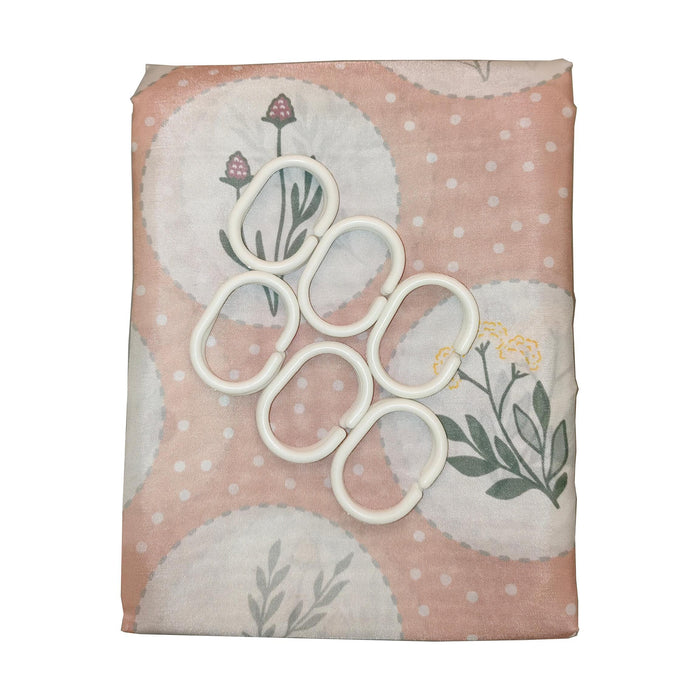 Cortina de Banho 200x180cm Poliéster Rosa-Kasa-Home Story