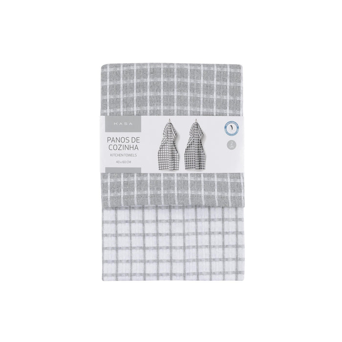 Conjunto 2 Panos Cozinha 40x60cm Quadrados-Kasa-Home Story