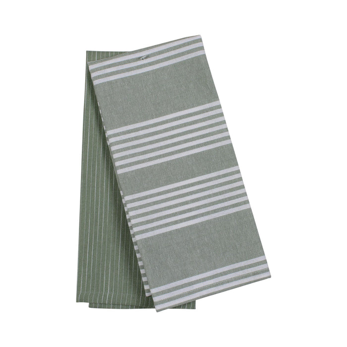 Conjunto 2 Panos Cozinha 40x60cm Verde Riscas-Kasa-Home Story
