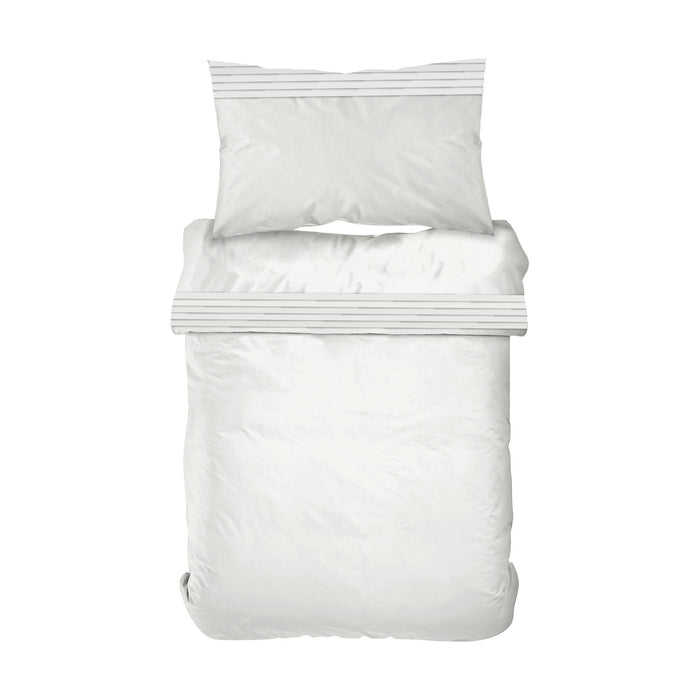 Conjunto Capa Edredão Algodão Percal Branco Nervuras-Kasa-Home Story