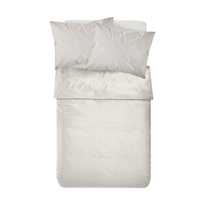 Conjunto Lençóis Microfibra Riscas Bege-Kasa-Home Story