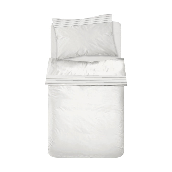 Conjunto Lençóis Algodão Percal Branco Nervuras-Kasa-Home Story