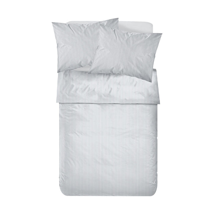 Conjunto Lençóis Algodão Risca Cinza-Kasa-Home Story