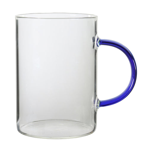 Caneca Vidro 300ml com Asa Colorida-Kasa-Home Story