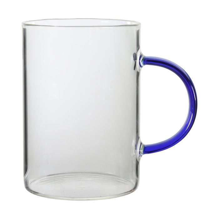 Caneca Vidro 300ml com Asa Colorida-Kasa-Home Story