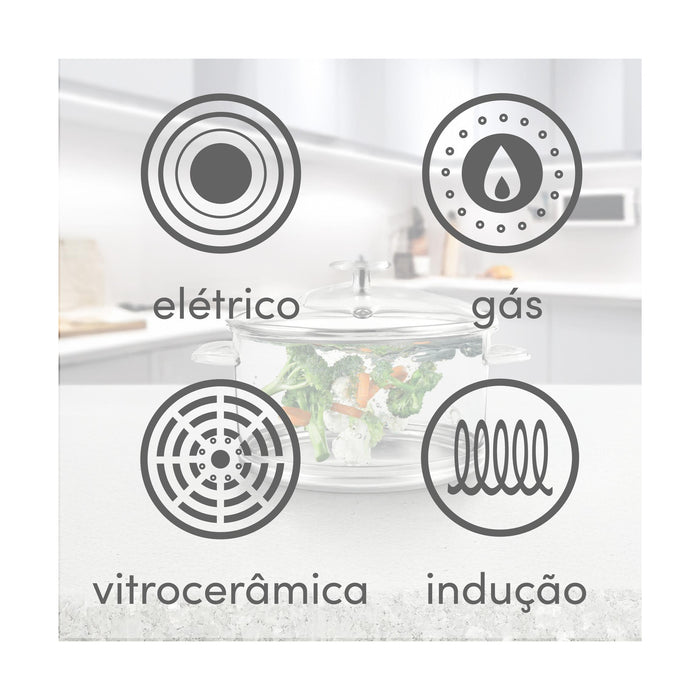 Caçarola Borossilicato 20cm Indução Total-Kasa-Home Story