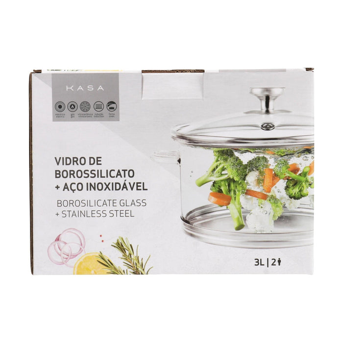 Caçarola Borossilicato 20cm Indução Total-Kasa-Home Story