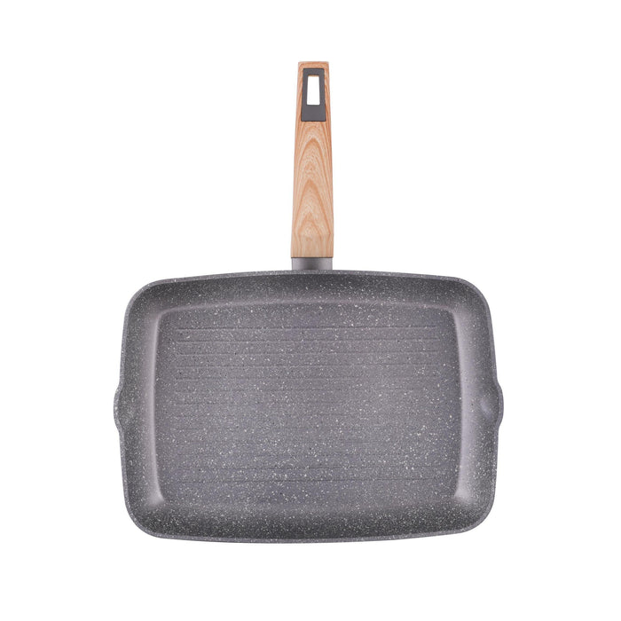 Grelhador Alumínio 34x24cm Wood Stone-Kasa-Home Story