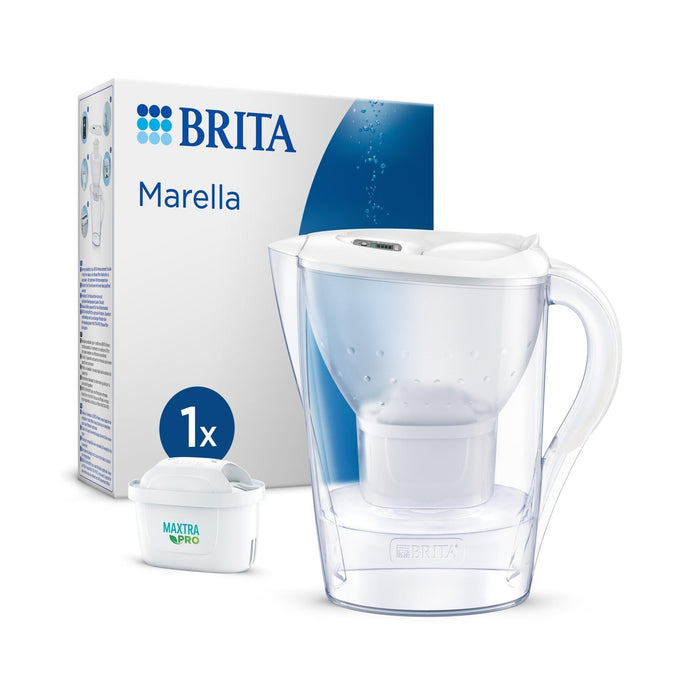 Conjunto Jarro de Filtrar 2,4L Marella Branco e 1 Filtro Maxtra Pro All-In-1-Brita-Home Story