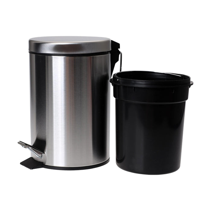 Balde WC Inox Escovado 3L Cinza-Kasa-Home Story