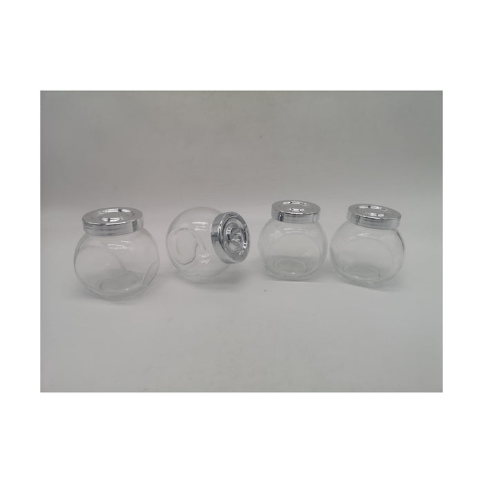 Conjunto 4 Frascos Cozinha Vidro 184ml Basic-Kasa-Home Story