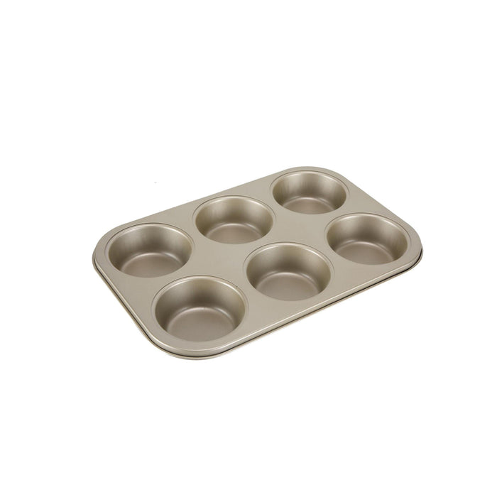 Forma 6 Muffins Aço Carbono 29x19cm Dourada Chefe-Kasa-Home Story