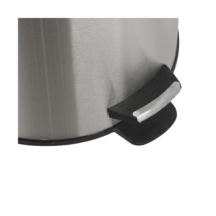 Balde de Lixo com Pedal Aço Escovado 40L Cinza-Kasa-Home Story