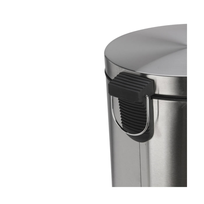 Balde de Lixo com Pedal Aço Escovado 40L Cinza-Kasa-Home Story