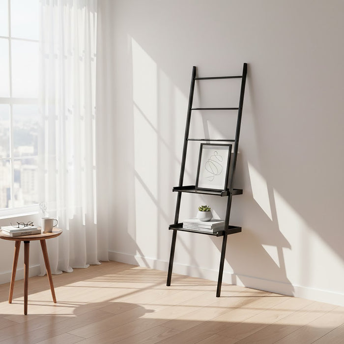 Estante em Escada Preto-Kasa-Home Story