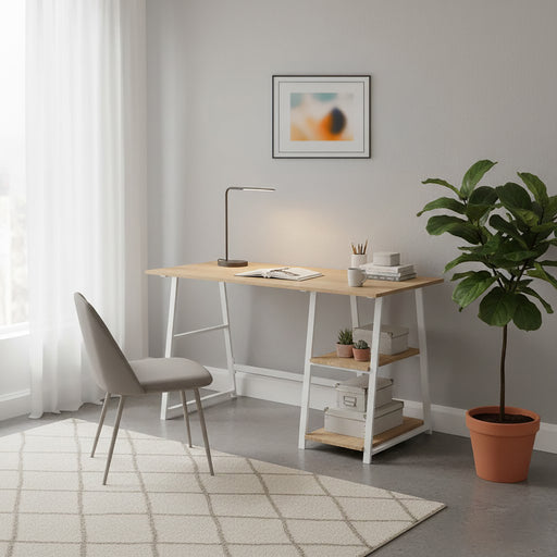 Secretária Com Prateleiras Branco-Kasa-Home Story