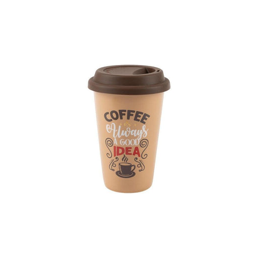 Copo com Tampa Silicone 400ml Coffee Is Always a Good Idea Kasa Home Story