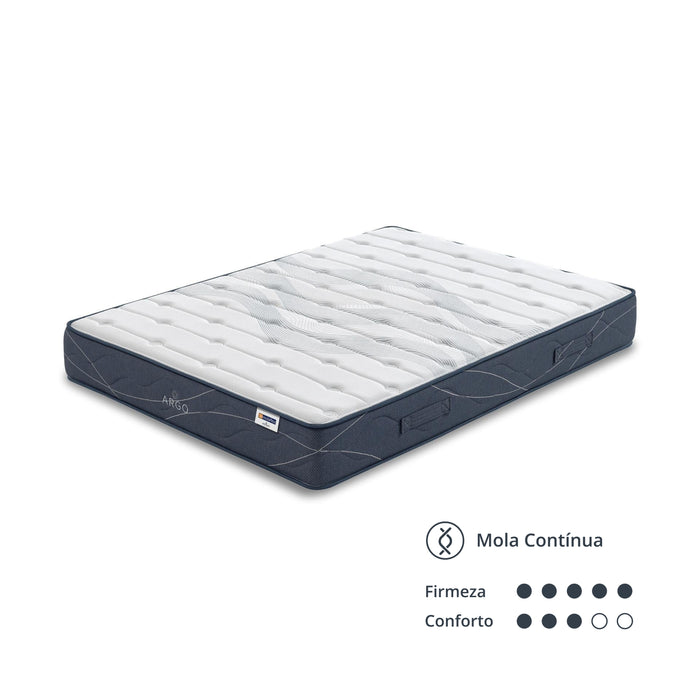 Colchão Mola Contínua Multielástic Solteiro Argo 90x190cm-Molaflex-Home Story