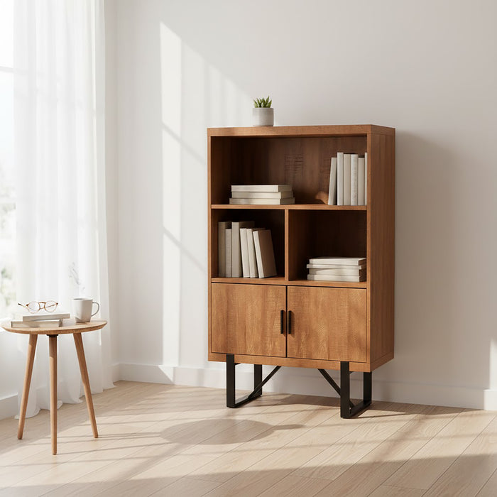 Estante 2 Prateleiras e Portas Nordic-Kasa-Home Story