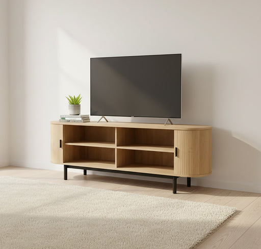 Móvel Tv Canelado Natural 140cm Story-Kasa-Home Story