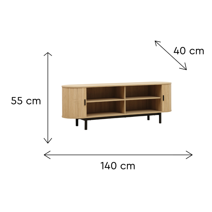 Móvel Tv Canelado Natural 140cm Story