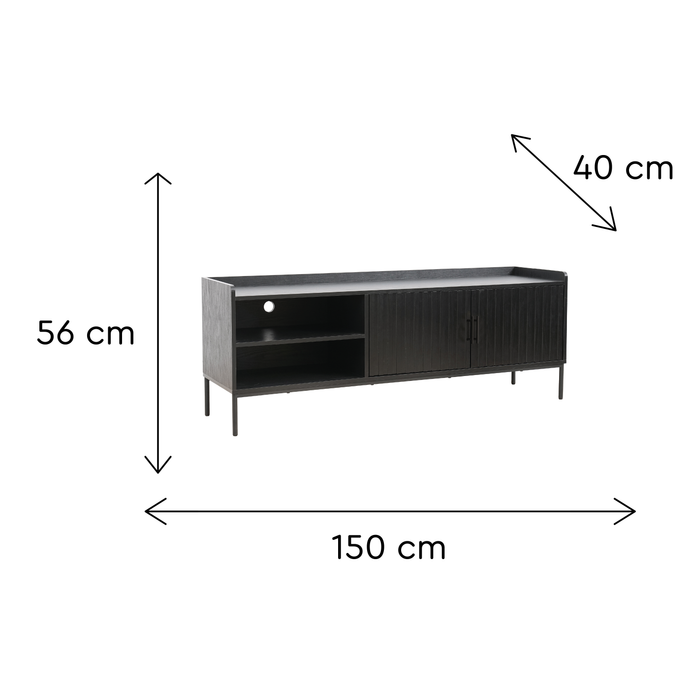 Móvel Tv 150cm Story Preto