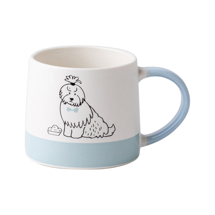 Caneca 380ml Cão com Fundo Azul-Kasa-Home Story