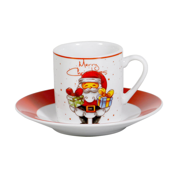 Conjunto 4 Chávenas Café 80ml Pai Natal com Prendas