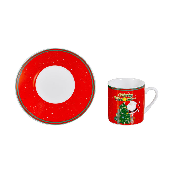 Conjunto 4 Chávenas Café 80ml Pai Natal com Árvore