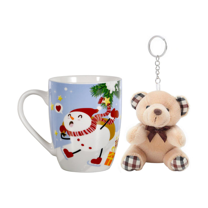 Caneca Boneco Neve 320ml com Peluche