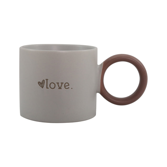 Caneca Cinza 370ml Love com Asa Castanha