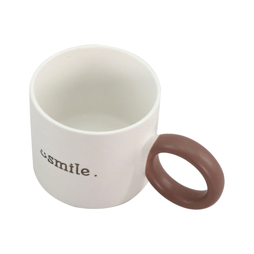 Caneca Branca 370ml Smile com Asa Castanha-Kasa-Home Story