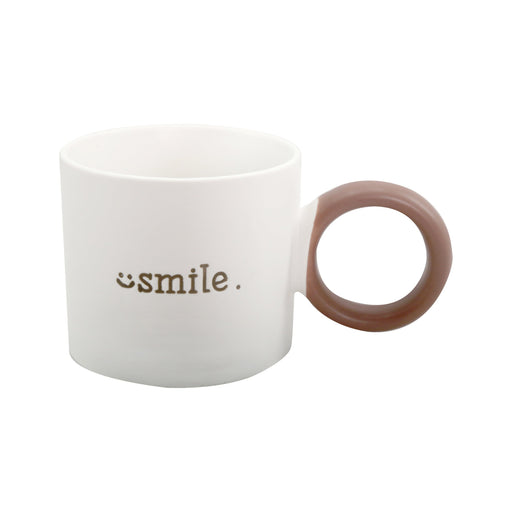 Caneca Branca 370ml Smile com Asa Castanha-Kasa-Home Story