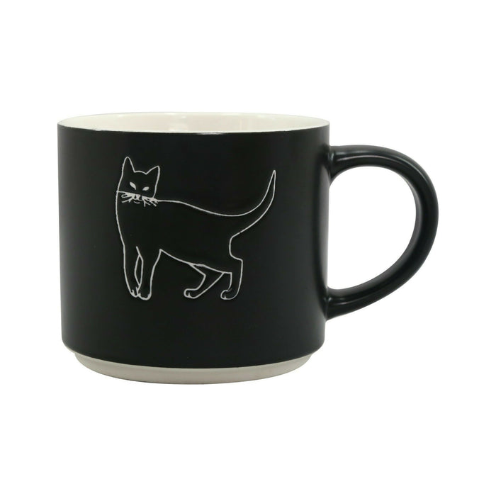 Caneca Preta 460ml Gato