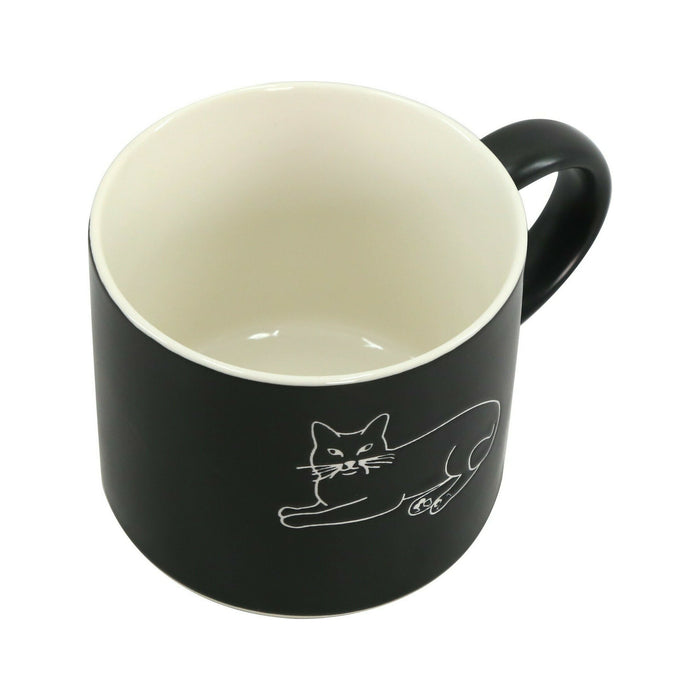 Caneca Preta 470ml Gato Deitado