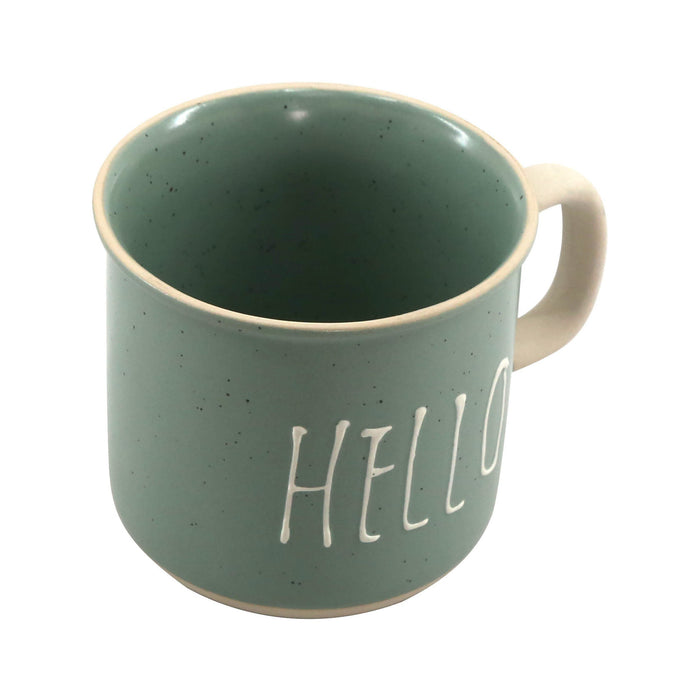 Caneca com Relevo 420ml Verde Hello-Kasa-Home Story