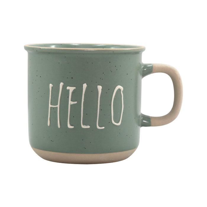 Caneca com Relevo 420ml Verde Hello-Kasa-Home Story